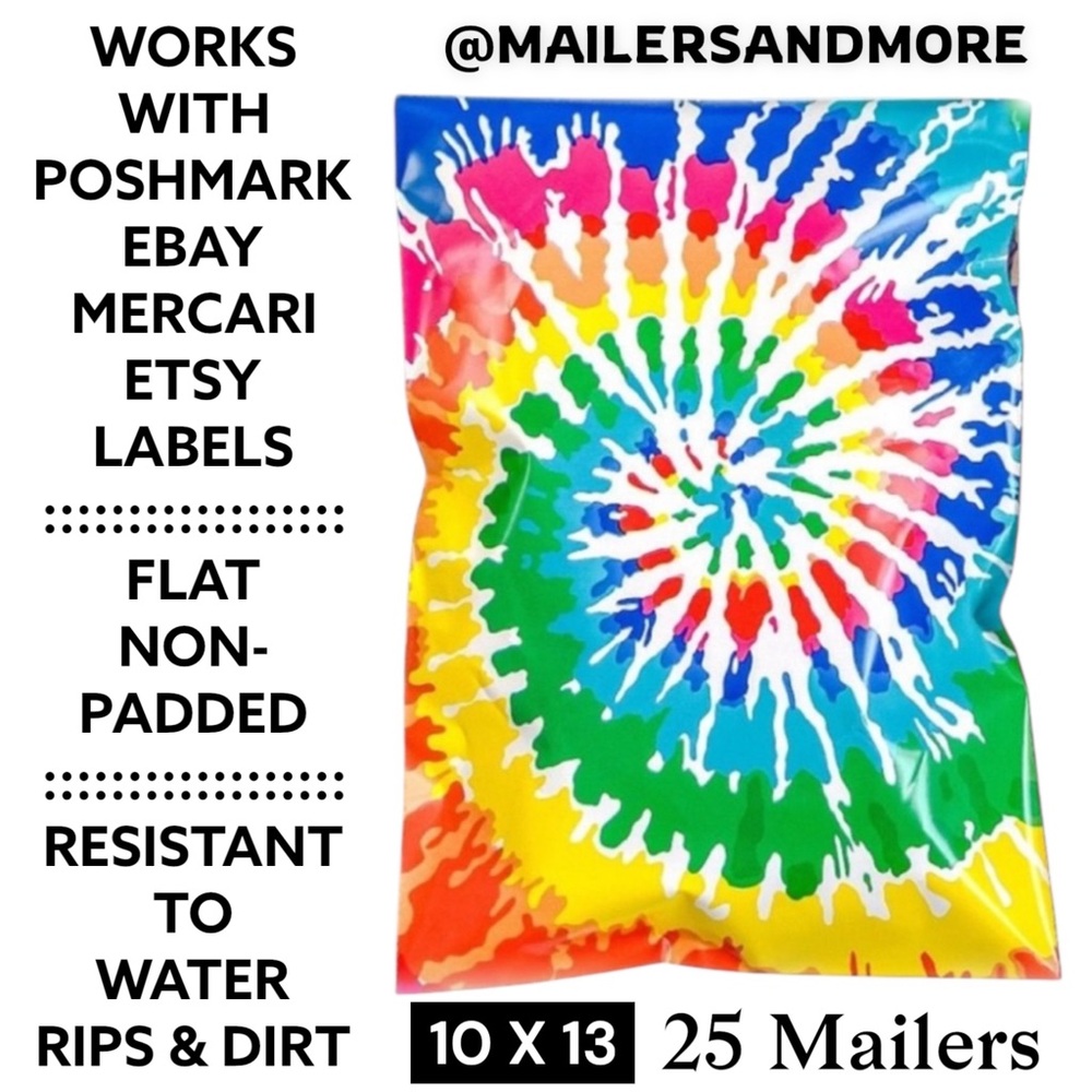 25 10X13 Poly Mailers Tye Dye Shipping Envelopes PRICE IS FIRM - Picture 4 of 15